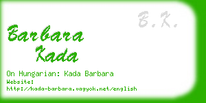 barbara kada business card